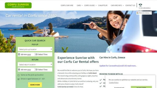 sunrise rent a car corfu