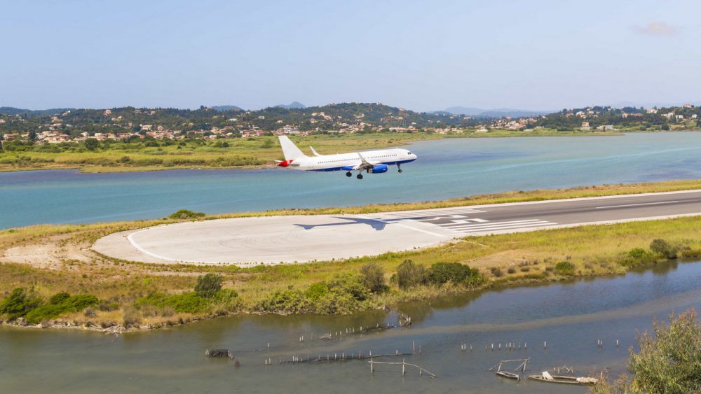 landing strip at corfu airport
